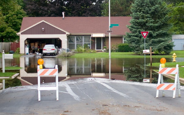 flooded home